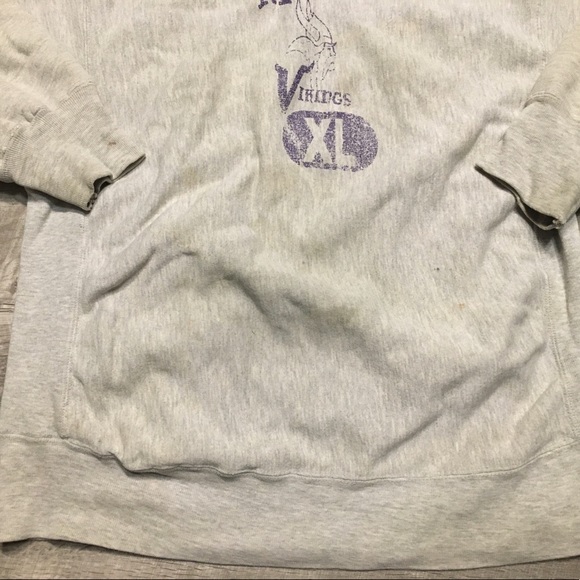 Vtg Champion Reverse Weave Warmup Minnesota Vikings Sweatshirt Pullover Size XL - Picture 3 of 8
